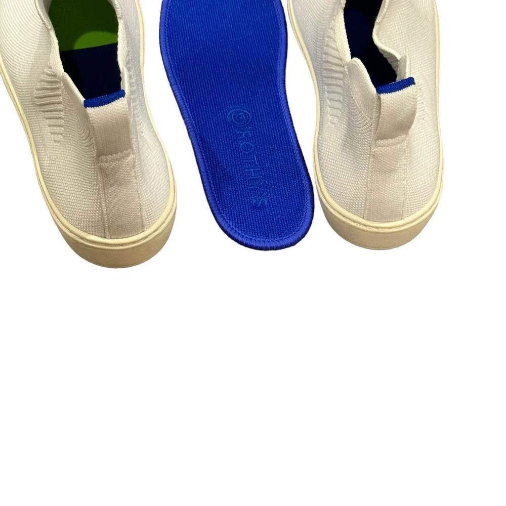 Rothy’s Women's The Chelsea Boot in White Flat Sneaker Shoes Size 8 NWOB